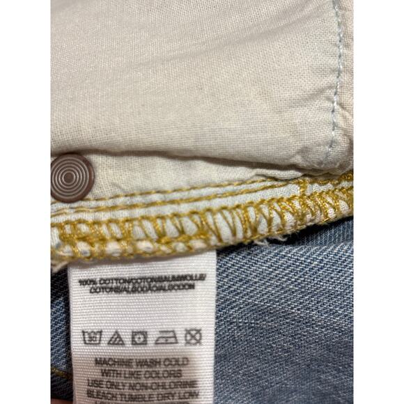 FREE PEOPLE Good Vibes Crochet Lace Trimmed 100% Cotton Denim Cut Off Shorts 27 - Picture 6 of 7